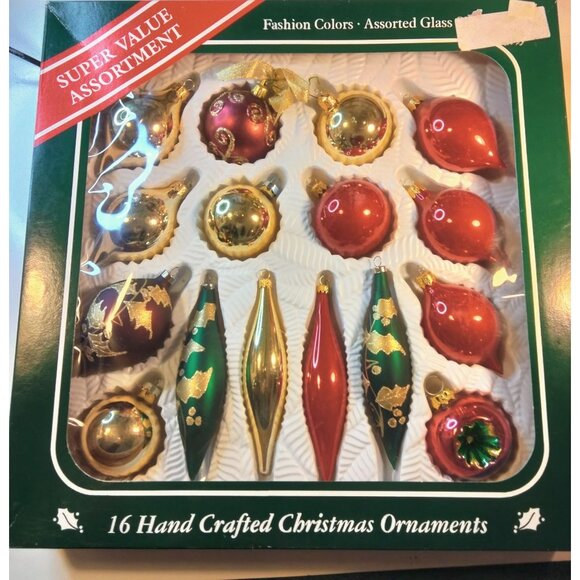 Bradford Handcrafted Glass Glitter Christmas Ornaments lot 16 - Picture 2 of 10